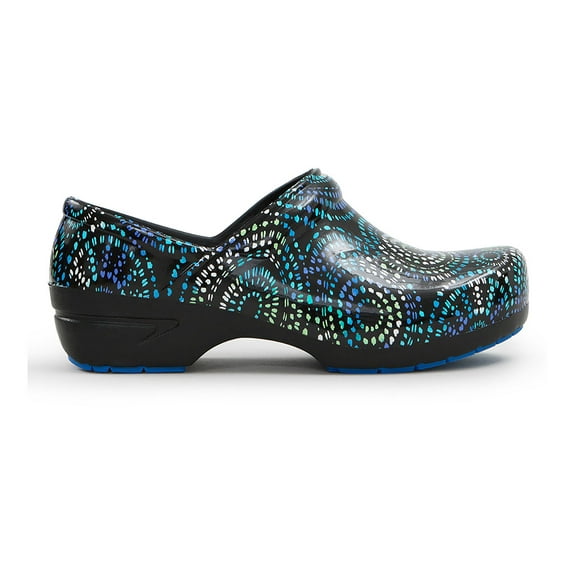 Anywear SRANGEL Women's Healthcare Professional Closed Back Clog, 10, Prismatic Spirals Blue
