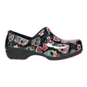 ANYWEAR SRANGEL Women's Healthcare Professional Closed Back Clog, 11, Sugar Skull Flutter