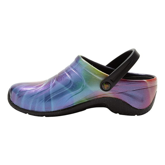Anywear Zone Men’s and Women’s Clog Nurse Shoes, Slip Resistant for Healthcare, Gardening and Food Service, 9, Luxe Tie-Dye