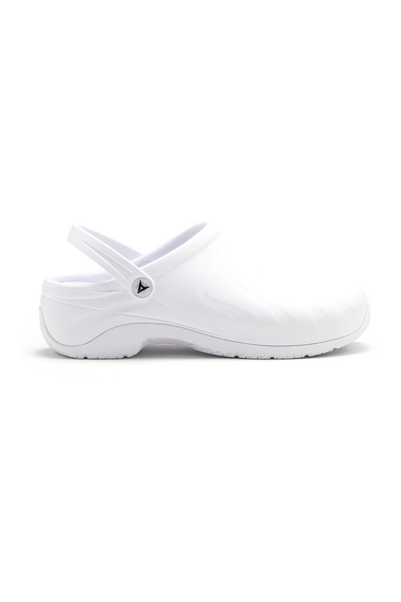 Zone Women's Healthcare Professional Injected Clog with Backstrap, 7, White