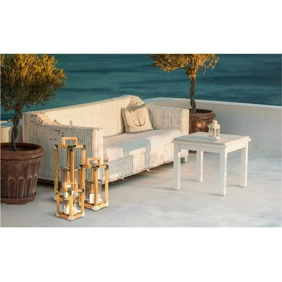 Anywhere Fireplace 90244 28 in. Southampton Teak Wood Lantern