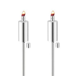 Anywhere Fireplace 90292 Two Stainless Steel Cylinder Shaped Anywhere Garden Tiki Torches - Set of 2 Anywhere Fireplace 90292 Two Stainless Steel Cylinder Shaped Anywhere Garden Tiki Torches - Set of 2