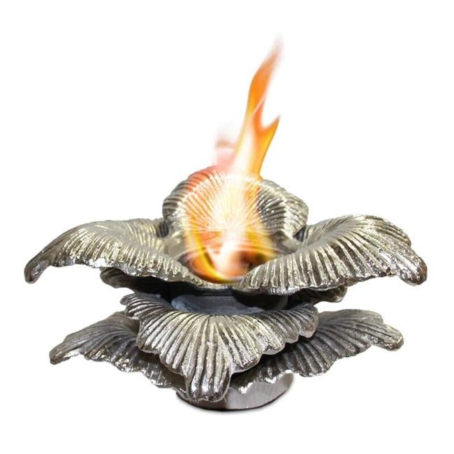 Chatsworth Silver Aluminum Gel Fuel Tabletop Fireplace