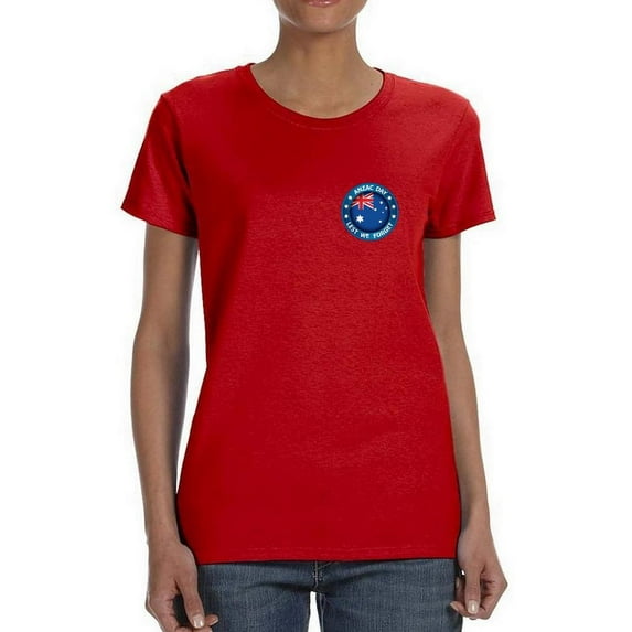 Anzac Day Australian Flag Shaped T-Shirt Women -Image by Shutterstock, Female Large