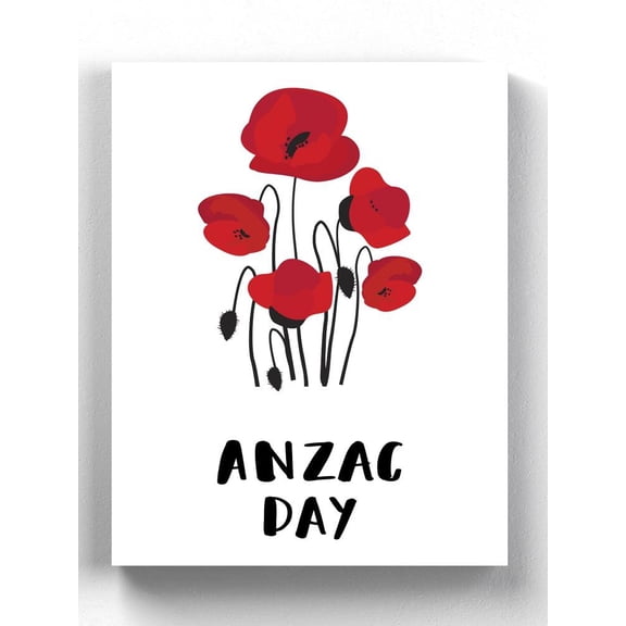 Anzac Day Bunch Of Poppies Wrapped Canvas -Image by Shutterstock,
