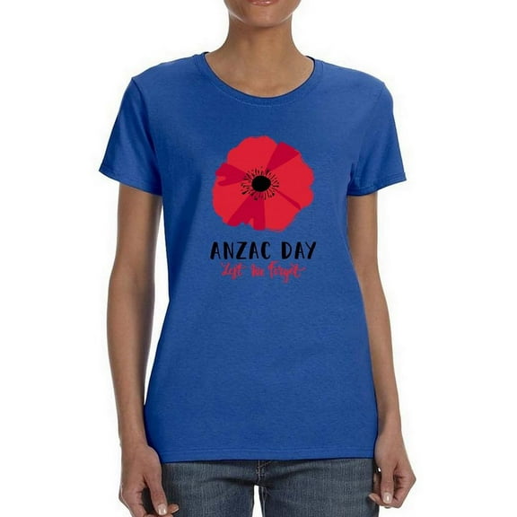 Anzac Day, Lest We Forget Shaped T-Shirt Women -Image by Shutterstock, Female Large