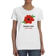 thumbnail image 1 of Anzac Day Quote Shaped T-Shirt Women -Image by Shutterstock, Female XX-Large, 1 of 4