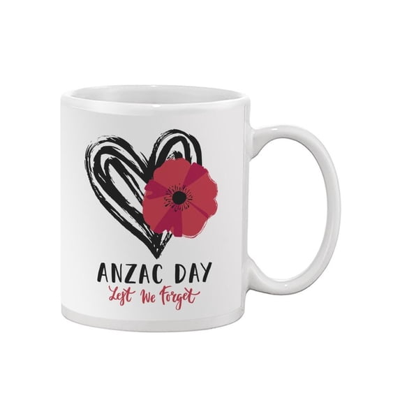 Anzac Day Sketch Heart Poppy Mug Mug - Image by Shutterstock,