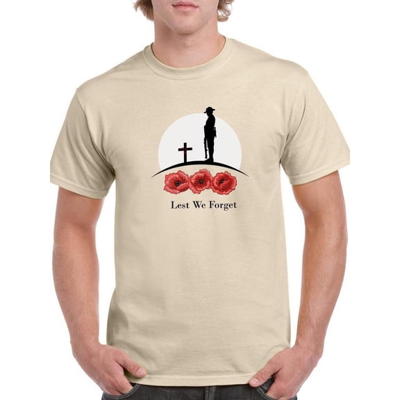 Anzac Day Soldier On A Hill  T-Shirt Men -Image by Shutterstock, Male x-Large
