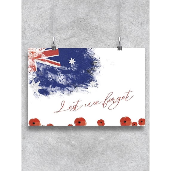 Anzac Day Watercolor Corner Flag Poster - Image by Shutterstock,