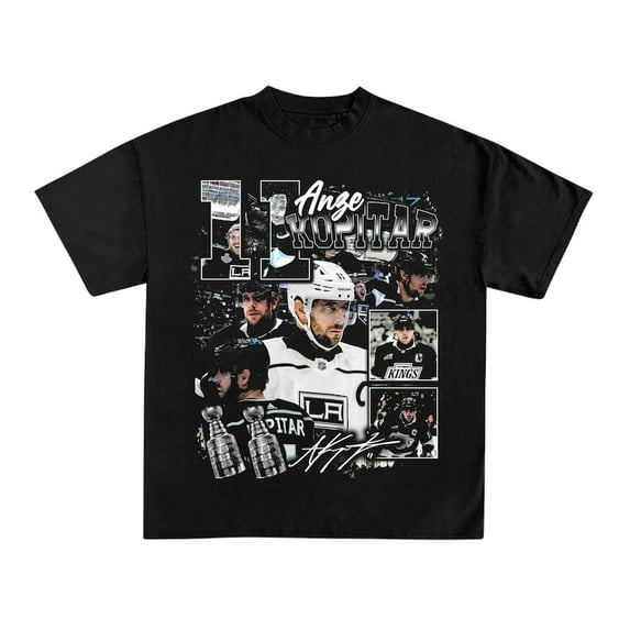 Anze Kopitar tee - Vintage Hockey Collage, Sports Fan Apparel, Gift for Him, Graphic Tee for Game Day