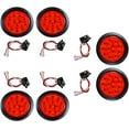 Anzio 4" Round 12LED Trailer Tail Light Kit Stop Turn Brake Reverse