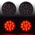 thumbnail image 1 of Anzio Smoke Lens 4" Round 12 LED Red Round Brake Stop Tail Light Cargo Semi Trailer Container Tractor Truck Bus (8pcs), 1 of 6