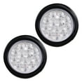 Anzios 2pcs Clear Lens AIF4 Red Light 4" Round 12LED Truck RV Trailer