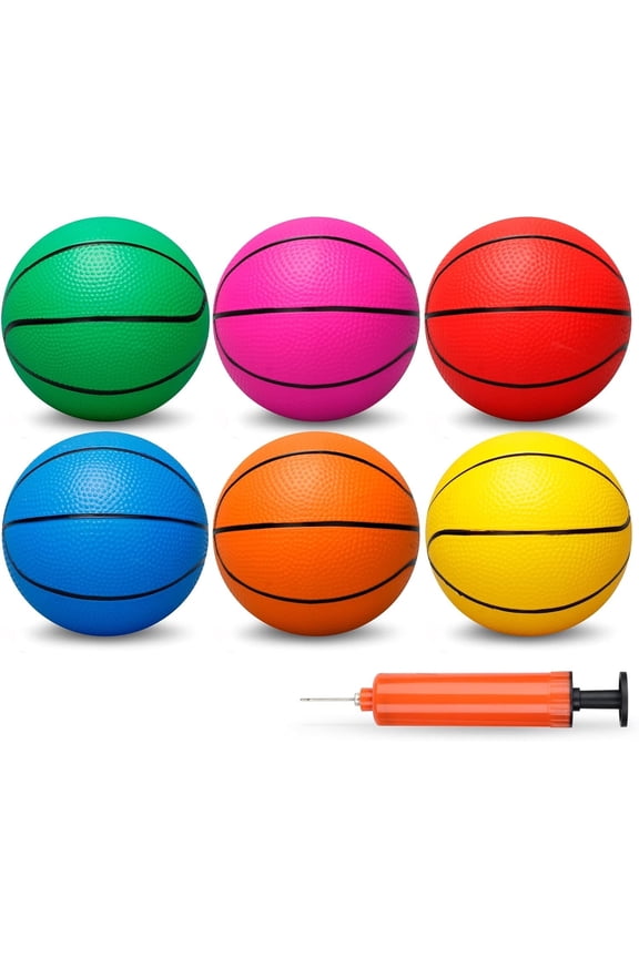 Mini Rubber Basketball, Size 6"
