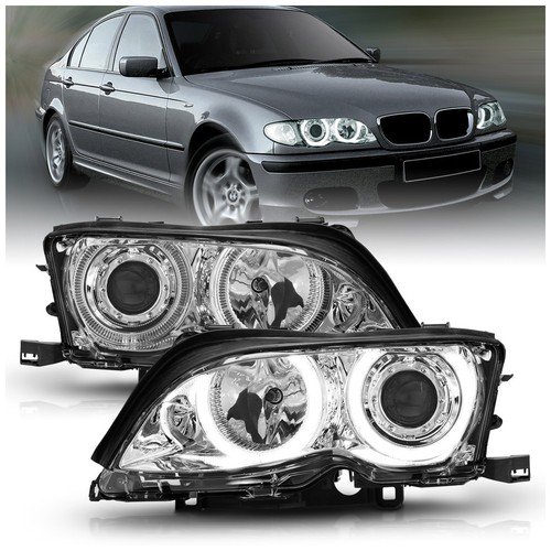 Anzo 121212 Headlight For 2002-2005 BMW 325i Left & Right Halogen Chrome Housing