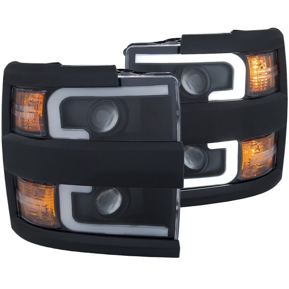 Anzo USA 111364 Black Clear Switchback Style Projector Headlight Assembly - Pair Fits select: 2015-2019 CHEVROLET SILVERADO