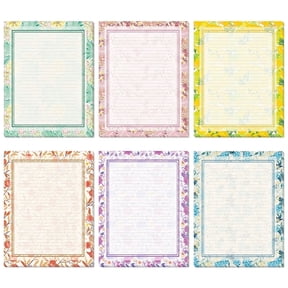 Anzon Mories 48 Pieces Vintage Morris Lined Stationery Paper Set 8.5 x 11In, Pretty Floral Writing Letter Stationary , Printer Friendly, 2 Sides Colored