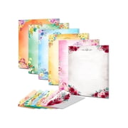 Anzon Mories 72 Pcs Stationery Set 5.5x7.5in 48 Sheets Writing Letter + 24 Envelopes, Cute Floral Stationary Paper 1 Side Lined