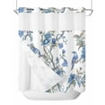 thumbnail image 1 of Anzona No Hook Shower Curtains, Blue Spring Floral Standard Bathtub Curtains with Snap in Liner, Birds Summer Flowers Botanical Waterproof Washable Fabric Bathroom Shower Curtain Sets, 72" x 72", 1 of 4