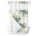 thumbnail image 1 of Anzona No Hook Shower Curtains, Green Sunflower Small Shower Curtains with Snap in Liner, Spring Summer Botanical Flowers Waterproof Washable Fabric Bathroom Shower Curtain Sets, 36" x 72", 1 of 4