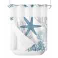 thumbnail image 1 of Anzona No Hook Shower Curtains, Starfish Coastal Standard Shower Curtains with Snap in Liner, Nautical Ocean Summer Beach Coral Sea Waterproof Washable Fabric Bathroom Shower Curtain Sets, 66" x 72", 1 of 4