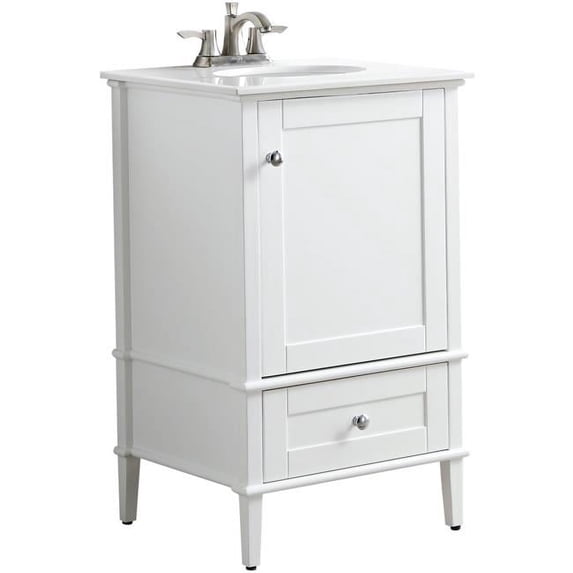 Anzzi 34.4 x 21 in. Alexander Bathroom Vanity Set, Rich White