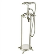 Anzzi 39.4 x 10.2 x 10.2 in. Tugela 3-Handle Claw Foot Tub Faucet with Hand Shower - Brushed Nickel