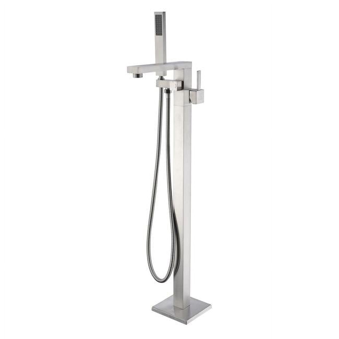 Brushed Nickel Freestanding Tub Faucet with Hand Shower
