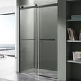 thumbnail image 1 of Kahn Series 45-48"W x 76"H Sliding Frameless Shower Door in Matte Black with Tsunami Guard Tempered Clear Glass, 1 of 3