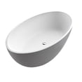 thumbnail image 1 of Anzzi 5.5 ft. Hangiri Series Solid Surface Center Drain Freestanding Bathtub, Matte White, 1 of 5