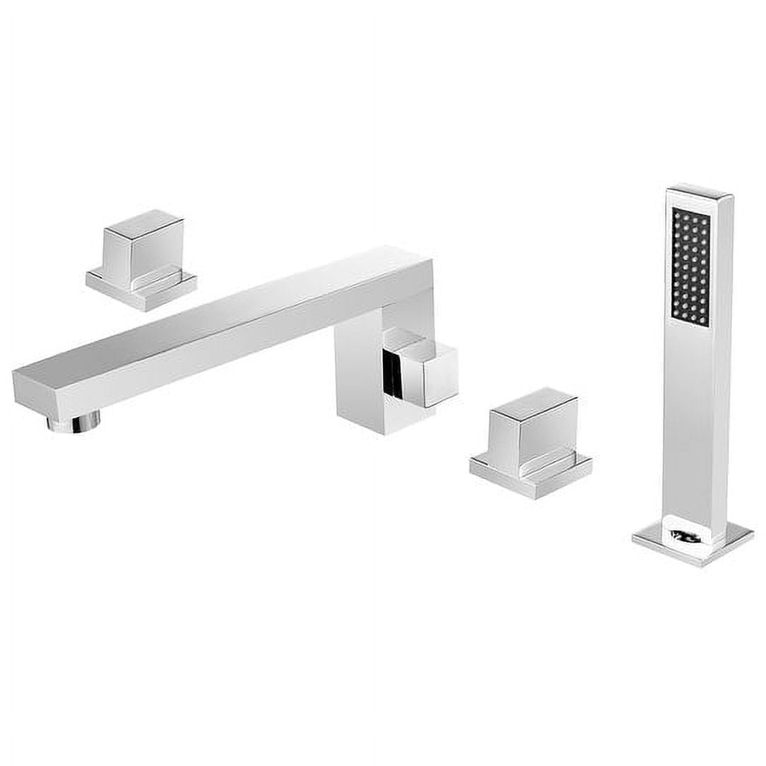 Polished Chrome 2-Handle Deck-Mount Roman Tub Faucet