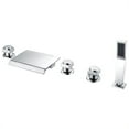 thumbnail image 1 of Anzzi FR-AZ044CH 1.77 x 7.87 x 23.62 in. Guaira 3-Handle Deck-Mount Roman Tub Faucet, Chrome, 1 of 6