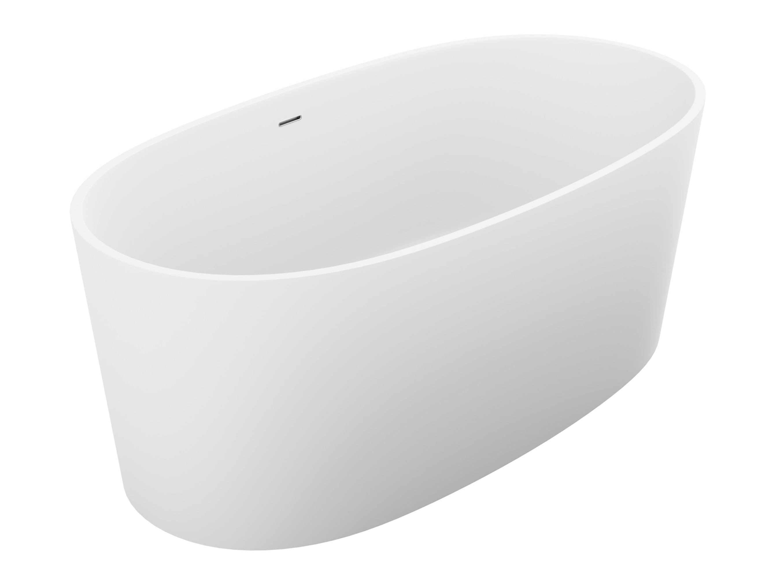 Roccia 61.4'' White Solid Surface Freestanding Bathtub