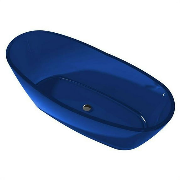 Anzzi FT-AZ521-BL 65 in. Ember Stone Freestanding Bathtub in Transcendent Regal Blue