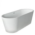 thumbnail image 1 of Anzzi FT-AZ8414 5.6 ft. Kosima Series Solid Surface Center Drain Freestanding Bathtub, Matte White, 1 of 8