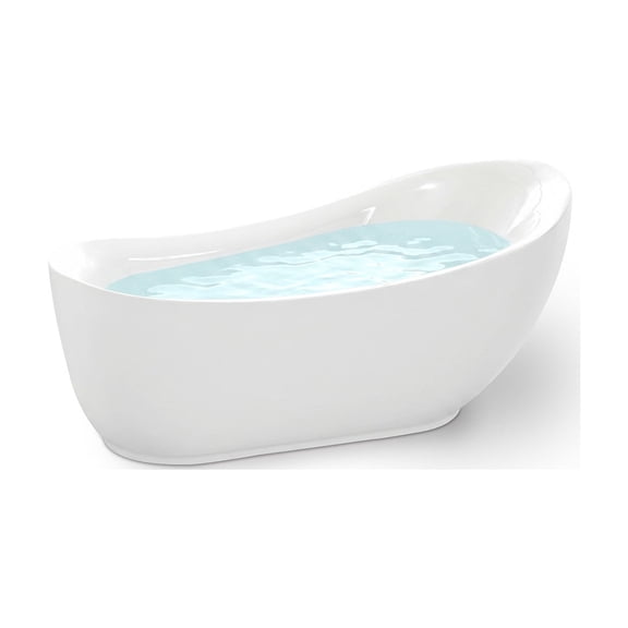 Anzzi Ft-Az090 Talyah 71" Soaking Bathtub For Freestanding Installations - White