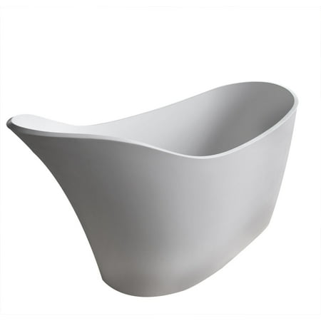 Anzzi FT-AZ507 Alto 67-1/2" Stone Composite Free Standing Soaking Tub - White