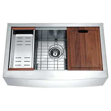 Anzzi K-Az3320-1Ac Aegis 32-7/8" Farmhouse Single Basin Stainless Steel Kitchen Sink -