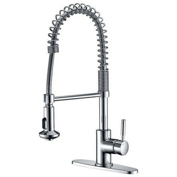 Anzzi KF-AZ1673CH Eclipse Single Handle Pull-Down Sprayer Kitchen Faucet in Polished Chrome