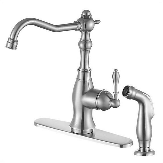 Anzzi Kf-Az224 Highland 1.8 GPM Single Hole Kitchen Faucet - Nickel