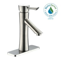 Saga Series Single Hole Single-Handle Low-Arc Bathroom Faucet in Brushed Nickel