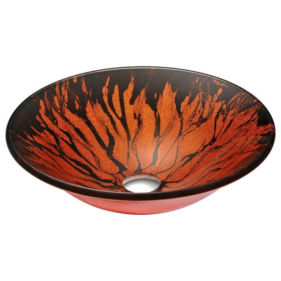 Anzzi LS-AZ058 forte Series Deco-Glass Vessel Sink in Lustrous Red & Black