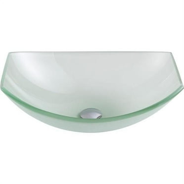 Anzzi LS-AZ085 Pendant Series Deco-Glass Vessel Sink in Lustrous Frosted Finish