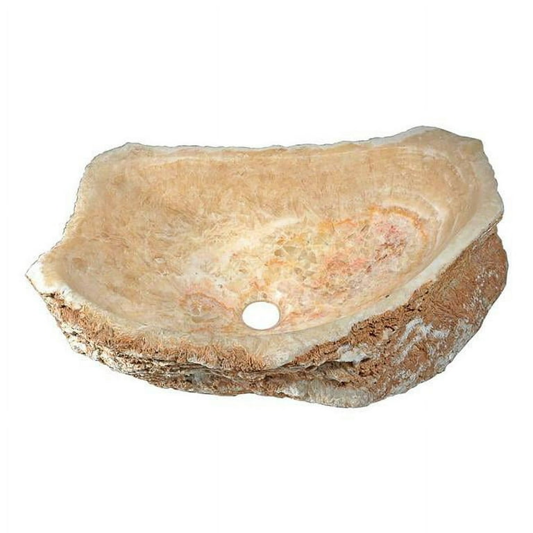 ANZZI Desert Shell Vessel Sink in Dark Honey Onyx ANZZI Desert Shell Vessel Sink in Dark Honey Onyx