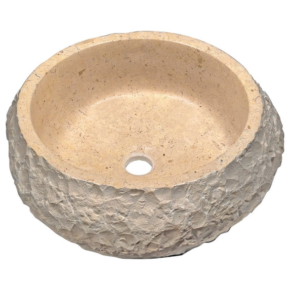 Anzzi LS-AZ149 Desert Ash Vessel Sink in Classic Cream Marble