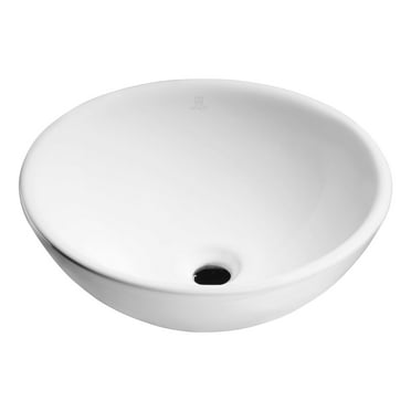 Anzzi Ls-Az118 Deux 16-5/16" Circular Vitreous China Vessel Bathroom Sink - White