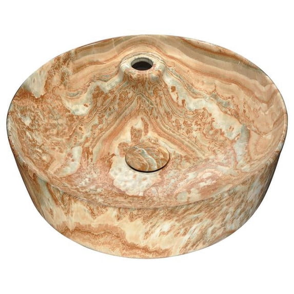 Anzzi Ls-Az234 Marbled 17-2/3" Ceramic Vessel Bathroom Sink - Marbled Sands