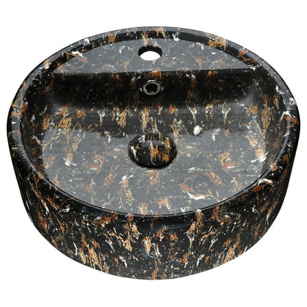 Anzzi Ls-Az255 Rhapsody 17-1/3" Ceramic Vessel Bathroom Sink - Neolith Marble