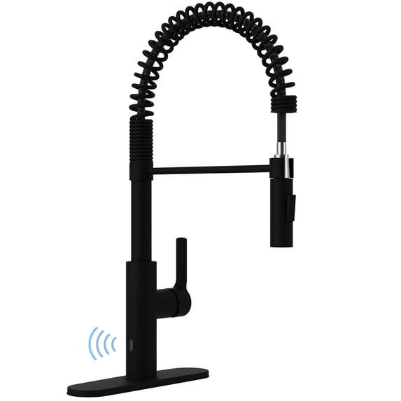 Anzzi Ola Hands Free Touchless 1-Handle Pull-Down Sprayer Kitchen Faucet in Matte Black